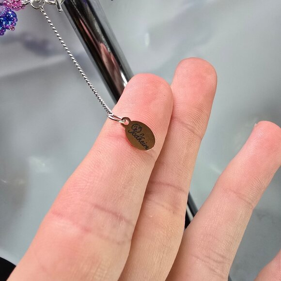 Handmade Jellyfish inspired 925 Sterling Silver Necklace Earring Set Purple/Pink - Picture 7 of 12